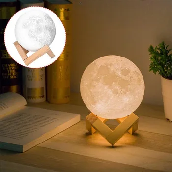 

Magical 8CM Touch Control LED Light Moon Toys Luminous Moon Children's Day Moon Light Up Toys Gifts With Rechargeable USB Line