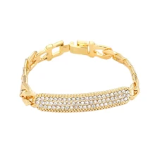 Модный женский золотой серебряный сплав звенья цепи кристалл браслет на запястье модный твердый металлический идеальный манжет ручной браслет ювелирные изделия