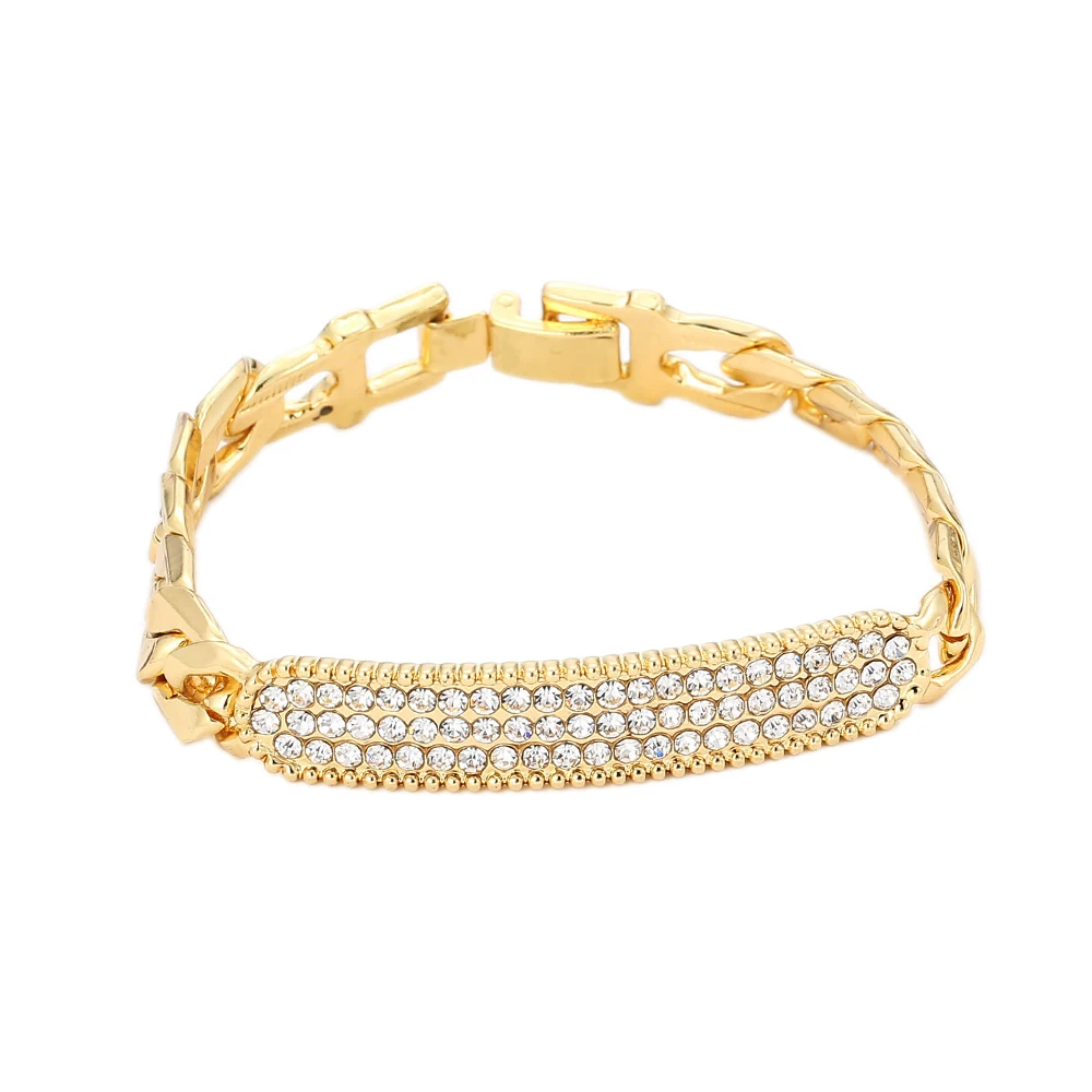 

New Fashion Women Gold Sliver Alloy Link Chain Crystal Wrist Bracelet Trendy Firm Metal Perfect Cuff Hand Bracelets Jewelry