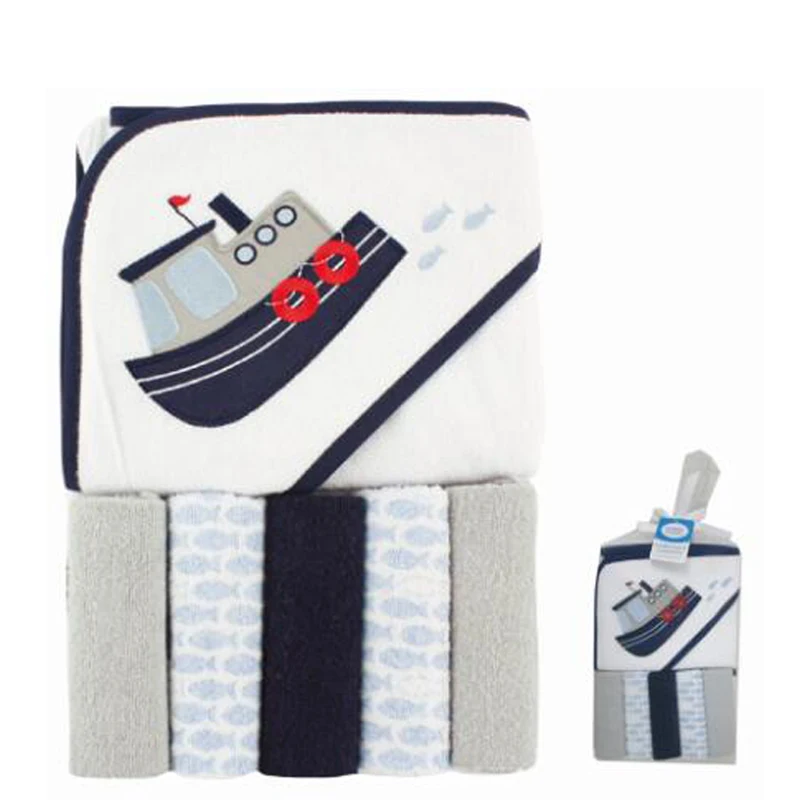 Fashion Style 6Pcs/Set Baby Bath Towel & 5 Pieces Baby Wash Towel Cute