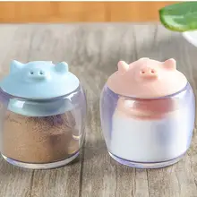 Кухонная прозрачная банка для хранения приправ Милая мультяшная форма свиньи кухонный органайзер для Перца Соль бутылочка для заправки коробки силиконовые