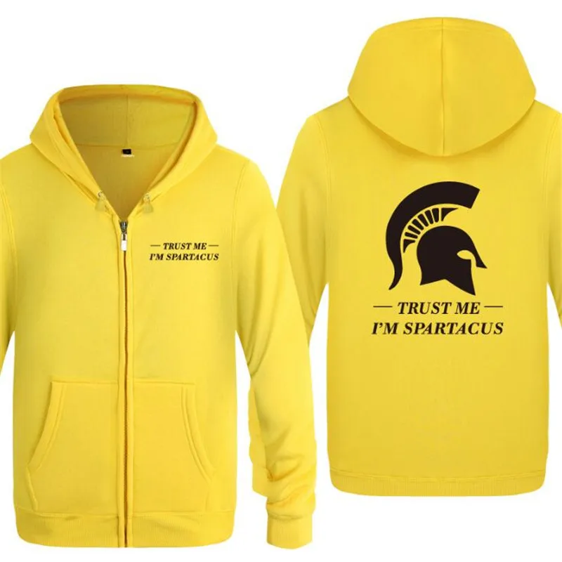 yellow hoodie 12 Spartcus Для мужчин s толстовки куртка на молнии с капюшоном Для мужчин хип-хоп флис с длинным рукавом Для мужчин скейт Толстовка зима мужской костюм пальто - Цвет: yellow hoodie 12