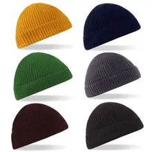 Women Men Unisex Winter Ingots Ribbed Knitted Hat Cuffed Solid Color Single Flanging Vertical Stripes Baggy Beanie Cap Slouchy Women Men Unisex Winter Ingots Ribbed Knitted Hat Cuffed Solid Color Single Flanging Vertical Stripes Baggy Beanie Cap Slouchy