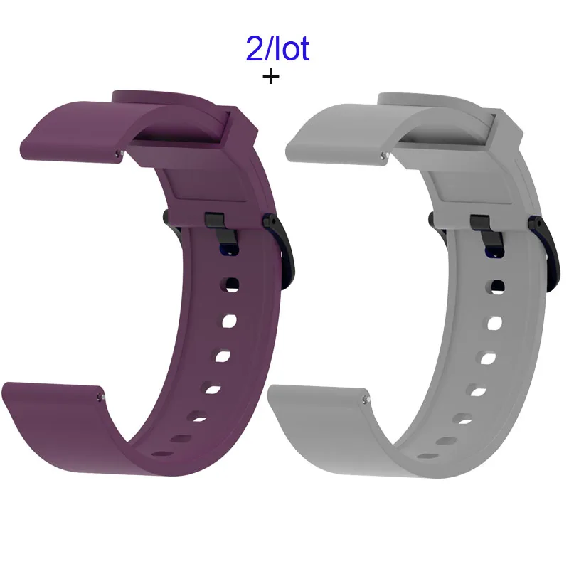Purple-Grey Для Xiaomi Amazfit GTS браслет Amazfit Bip ремешок для часов Amazfit GTR 42 мм силиконовый ремешок для часов - Цвет: Purple-Grey