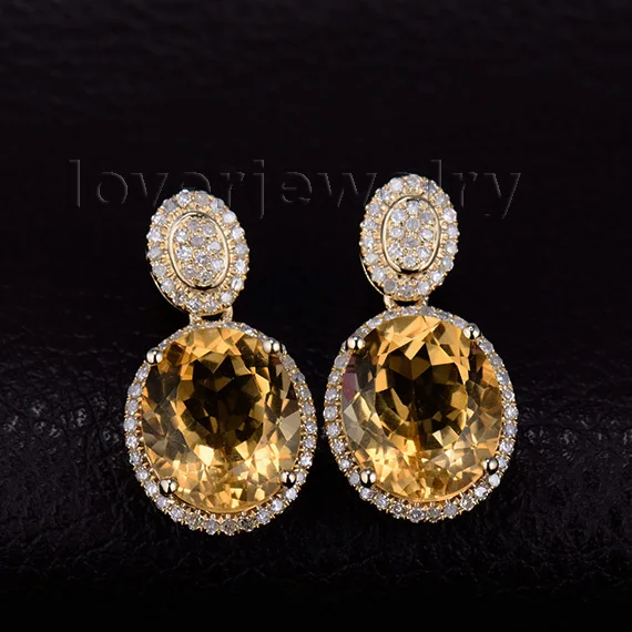 Citrine Diamond Earrings And Get Free Shipping On Aliexpress
