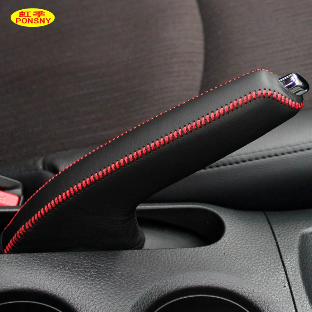 Car Handbrake Covers Case for Nissan TIIDA 2011 Auto Handbrake Grips Genuine Leather Cover