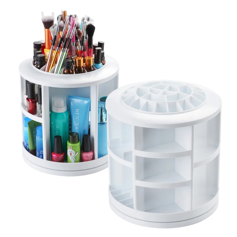 Makartt 360 Degree Rotation Desktop Cosmetic Storage Box Large Make up