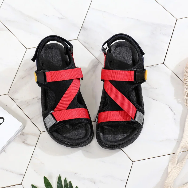 Open Toe Front Rear Strap Flat with Platform Sandals Women Mixed Colors Mixed Colors Casual Ladies Shoes Fashion Basic Sandals