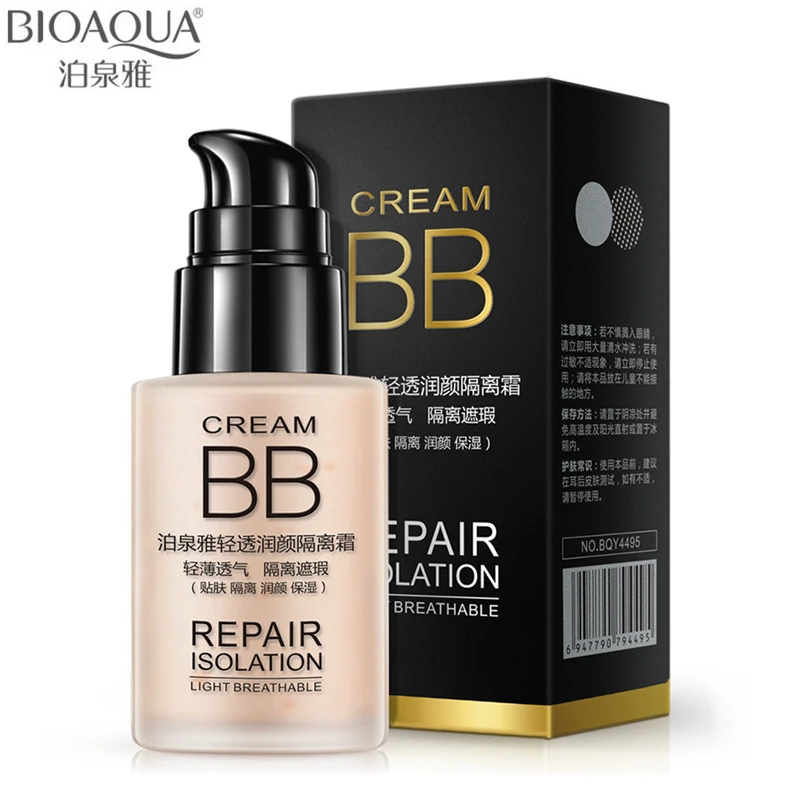

BIOAQUA Facial Foundation Cosemtic Primer Moisturizer Natural Make Up Whitening Breathable Cover Acne BB Cream Makeup
