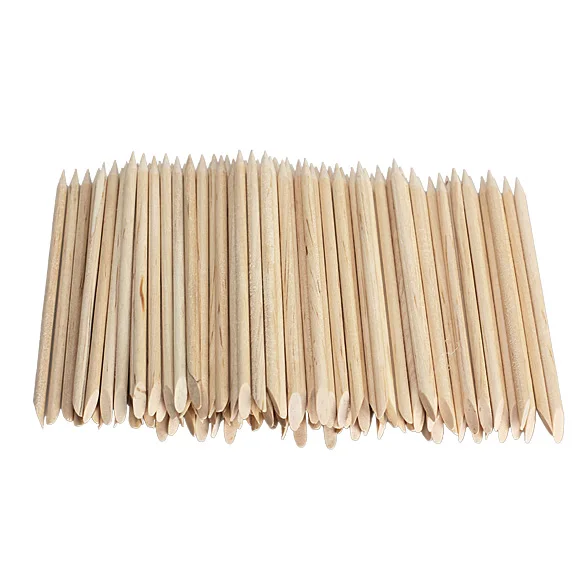 

100pcs Nail Art Orange Wood Stick Cuticle Pusher Remover for Nail Art Care Manicures Nail Tools