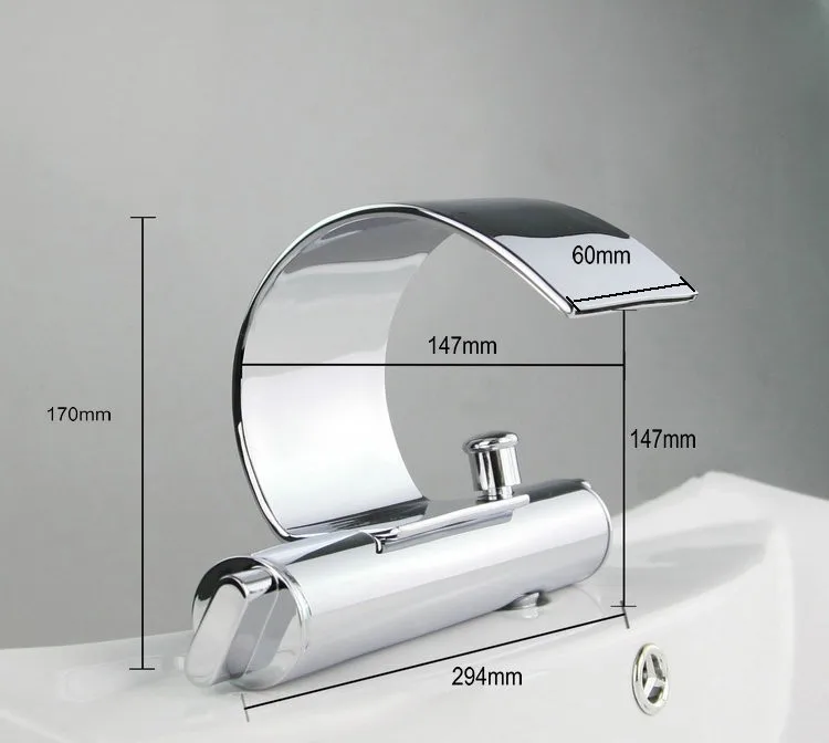Хромированный водопадный смеситель для ванной комнаты с двумя ручками, латунь 8160SY-4, настенные смесители для ванной, смесители, смесители и краны