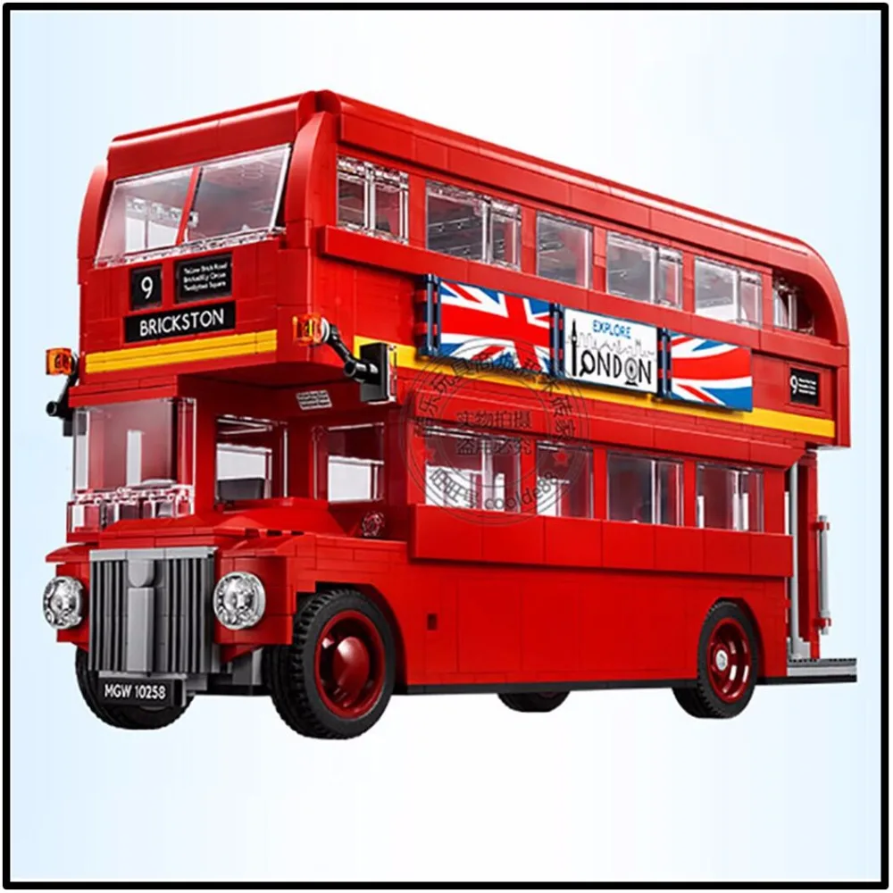 

The London Double Decker Red Bus 10258 Building Blocks Model Toys For Children 10775 21045 Compatible legoing City Brick Toys
