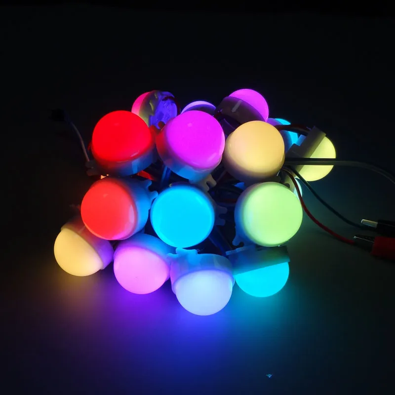 100 шт. DC12V диаметр 30 мм ws2811IC 5050SMD 3 светодиода RGB Цифровой Светодиодный точечный