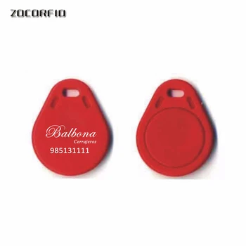 

100pcs/Lot Custom Printing logo T5577/T5567/T5557/ 125KHZ Rewritable RFID Keyfobs Key Tags Copy Clone keyfob Card