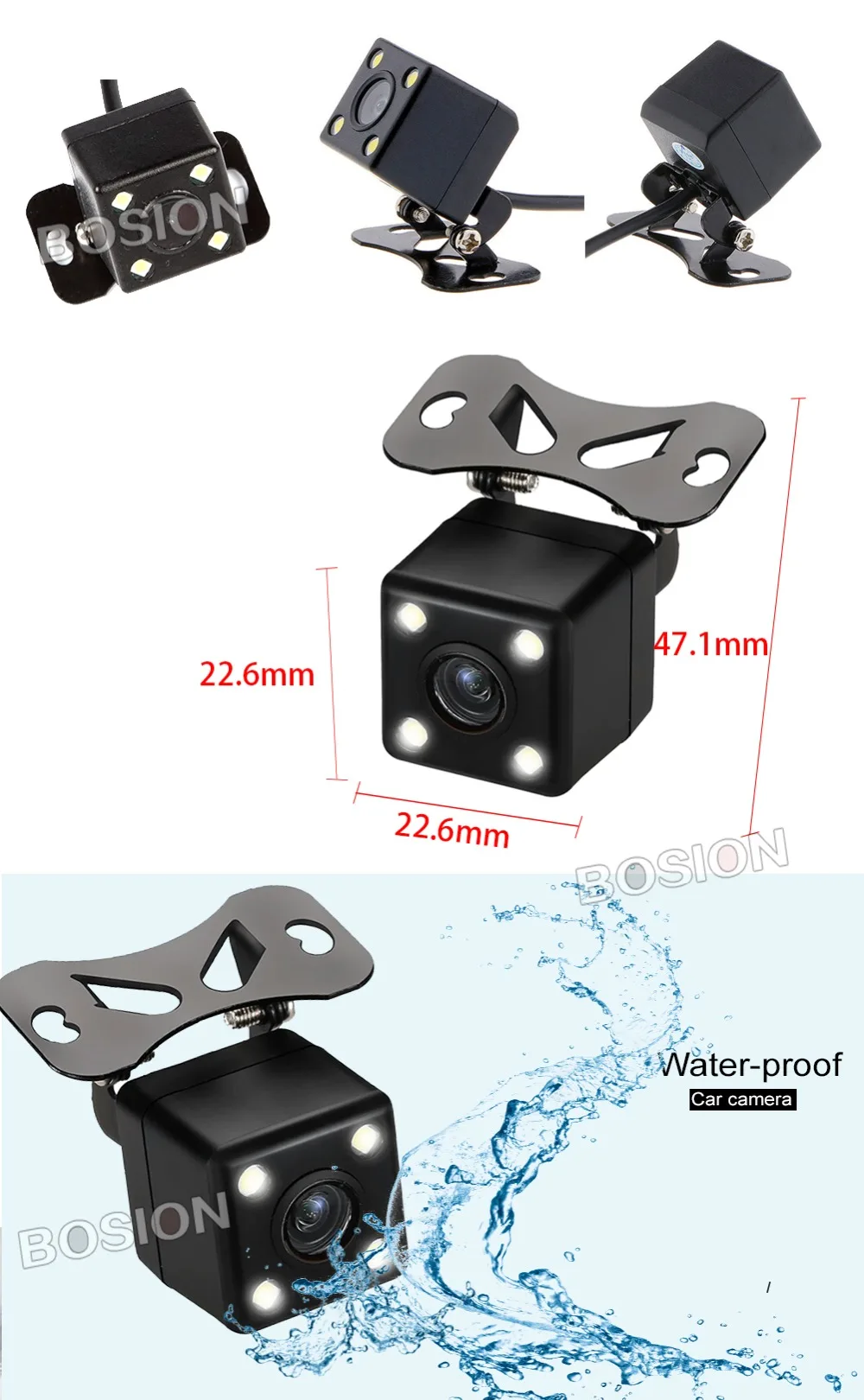 180 Angle Car Rear View Camera HD Night Vision Reverse Camera IP67 DC 12V Universal Autoradio Vehicle Parking Camera