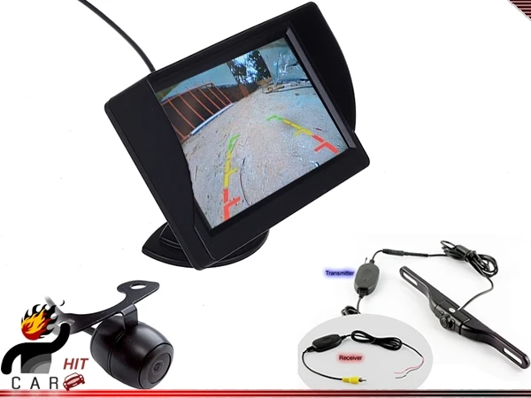 

4.3 Inch HD TFT LCD Monitor Parking Kit Front Camera and Wireless Plate Mount Reverse Camera