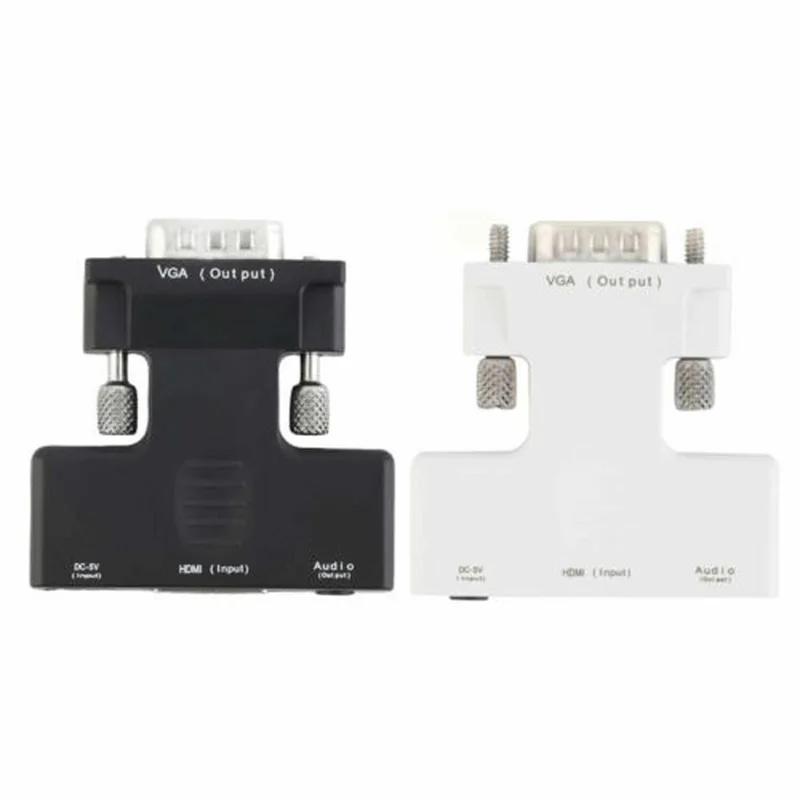 

Female HDMI to VGA Male Converter+Audio aux Cable Support 1080P Signal Output projector adapter
