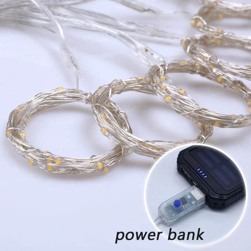 5 в USB 300 светодиодов гирлянда сказочные огни Рождественская домашняя кровать