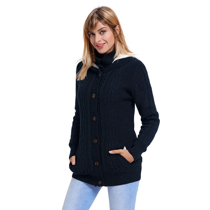 Navy-Blue-Long-Sleeve-Button-up-Hooded-Cardigans-LC27652-5-4