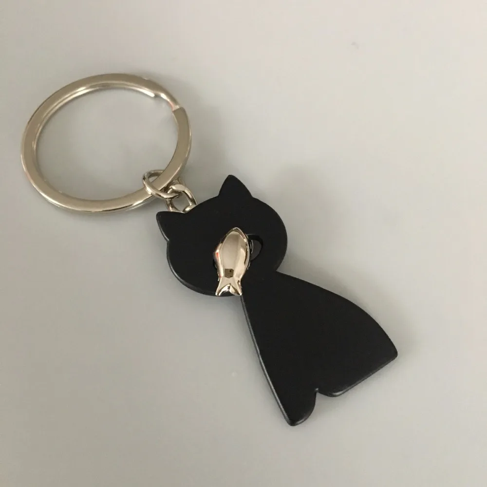 

black cat key chain key ring kitty keychain key holder cute portachiavi chaveiro llaveros mujer bag charm free shipping