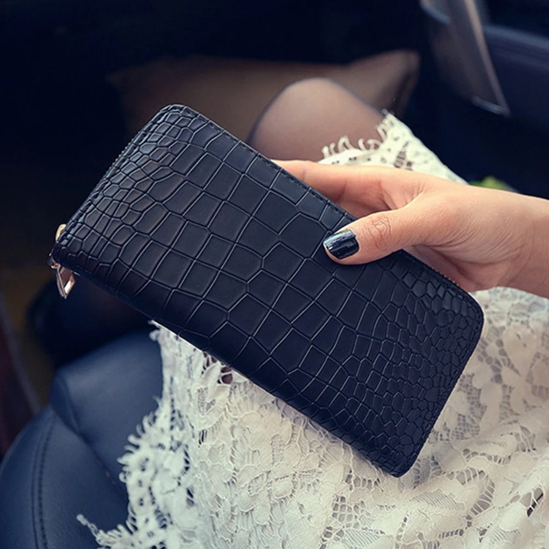 

2018 Fashion Women Clutch PU Leather Wallets Female Long Wallet Stone Grain Coin Purses Mobile Phone Bags Lady Card ID Holders 2