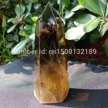 

xd j0040 Beautiful Natural Clear Smoky Quartz Crystal Point Healing with Rainbow