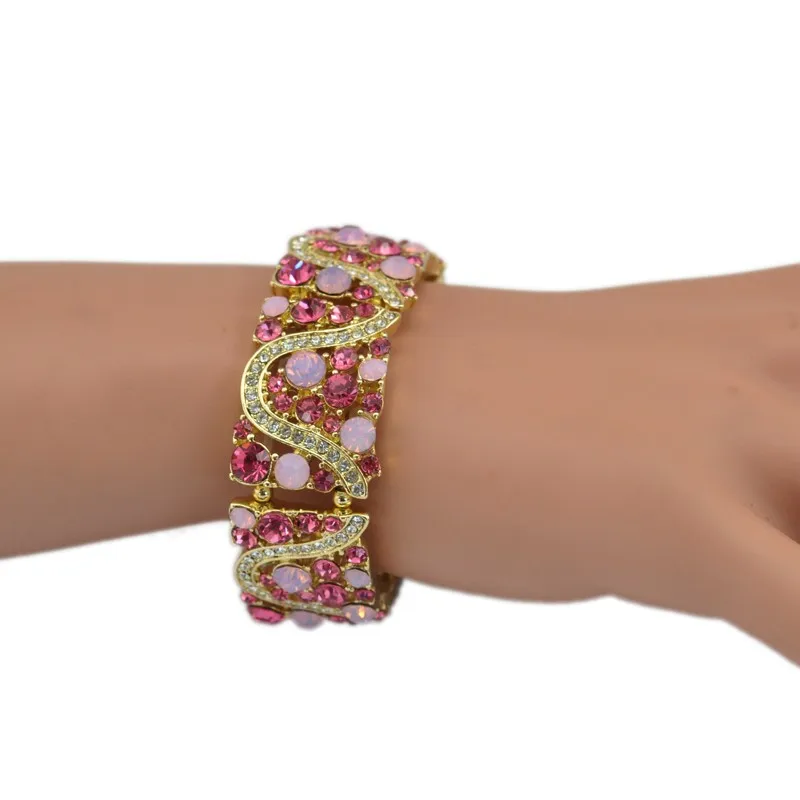 3 цвета на выбор кристалл горный хрусталь Девушки стрейч эластичный браслет женские модные ювелирные изделия подарок