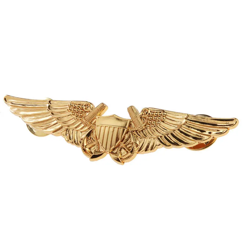 

US USMC AVIATION OFFICER PILOT GOLD WING BADGE PIN BADGE -33620