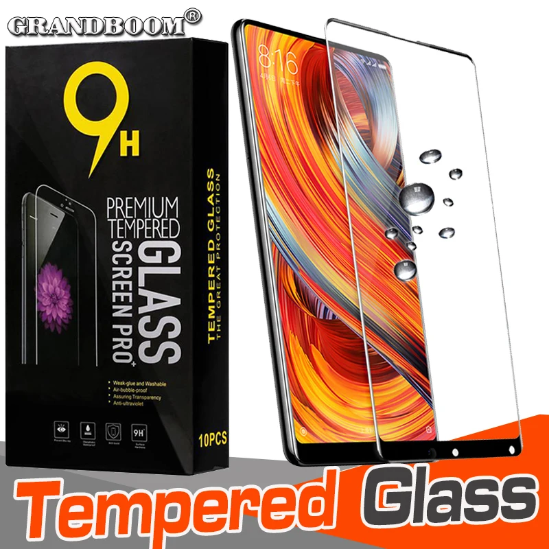 

10pcs Full Cover Tempered Glass Screen Protector For Xiaomi Mi 9 8 SE Lite 8X 6X Plus Mix Max 3 3D Hard Printing With Package