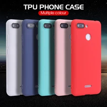 Color puro para Xiaomi Pocophone F1 jugar mi 8 Lite 6 mi A2 A1 6X 5X Max 3 mi 3 x rojo mi 6A 5 Plus Nota 5 6 Pro 4X de la cubierta del TPU del(China)