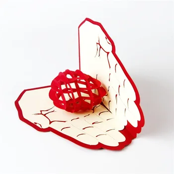 

free shipping 20pcs/lot 3D card heart in hand Valentine Lover Happy Birthday Anniversary Greeting Cards, Mother's Day gift card