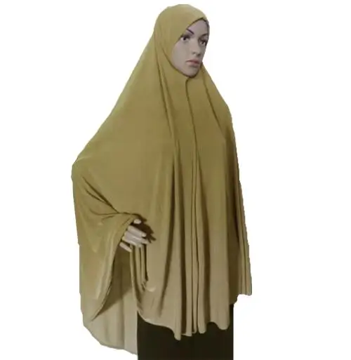 Khimar Hijab Muslim Women Long Scarf Overhead Hijabs Islamic Prayer Clothes Arab Niqab Burqa Ramadan Chest Cover Shawl Wraps Cap - Цвет: Camel