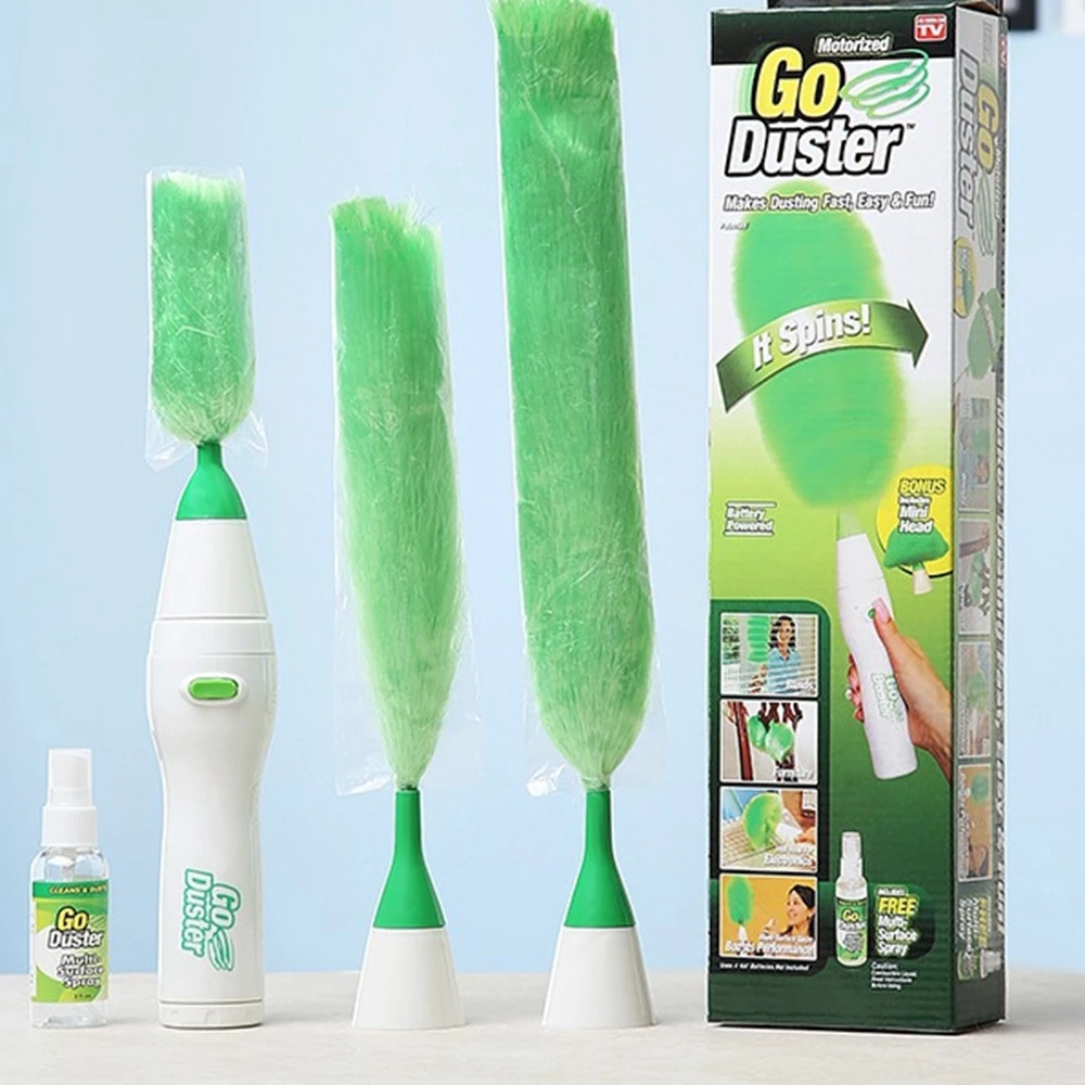 Electric Dust Brush Multifunction Green Feather Duster Dust Brush