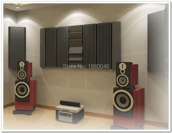 

New special for studio Wall Tiles Acoustical Studio Foam Absorbers12pcs/set 180*90*7.5cm acoustic foam studio foam Black color