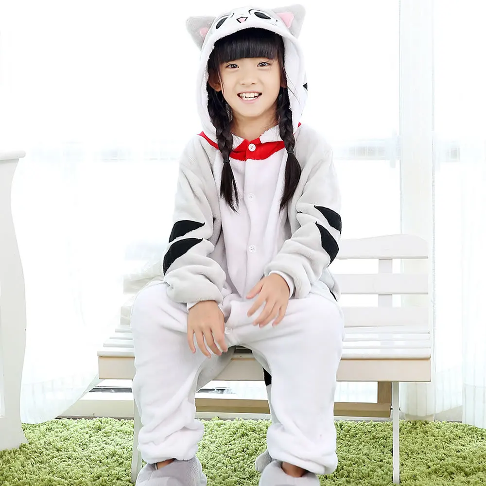 Kids Pajamas Flannel Animal Unicorn Stitch Panda Costume Cosplay Winter Cartoon Children Sleepwear Baby Pyjamas Onesies