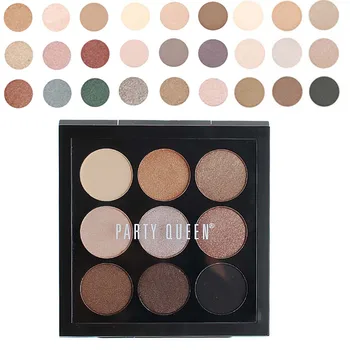 

5PCS/LOT Party Queen 9 Colors Shimmer Matte Glitter Eyeshadow Palette Waterproof Makeup Pigmented Nude Eye Shadow Cosmetics Kit