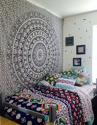 150x 200cm indian mandala hippie tapestry bedroom wall hanging