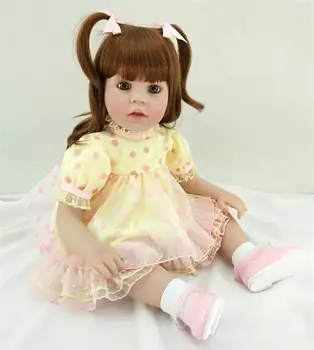 

Bebe reborn doll gift 60cm big silicone vinyl reborn baby doll alive toddler girl princess toys