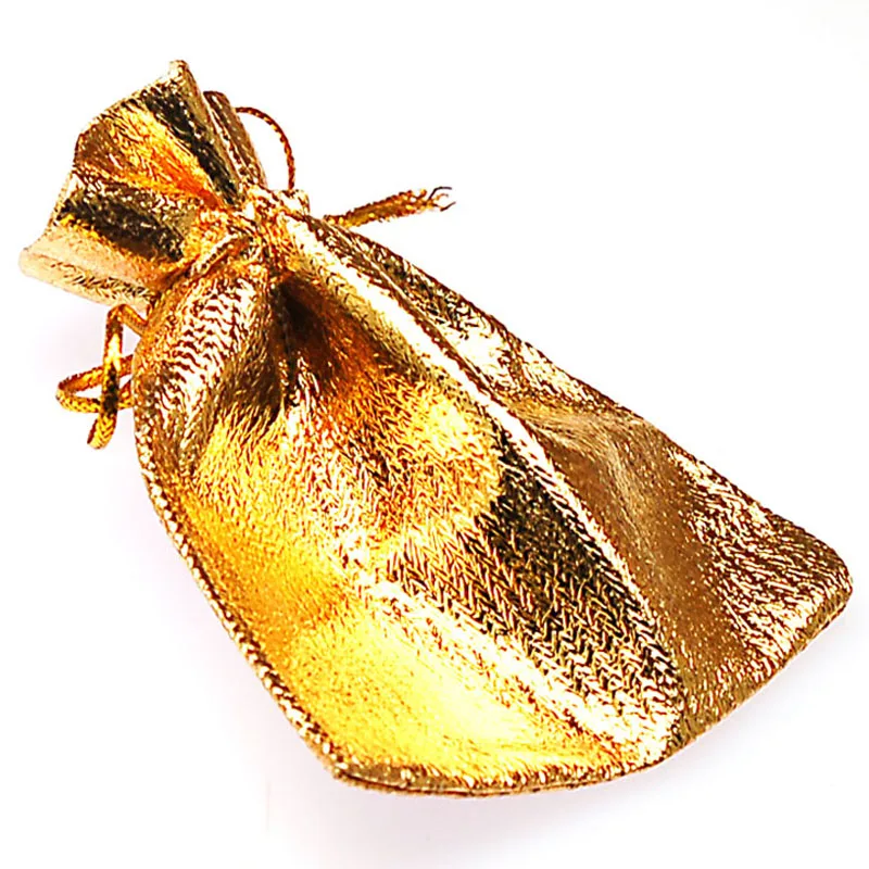 Gold silver font b Drawstring b font Pouches Jewelry Gift font b Bags b font 7x9