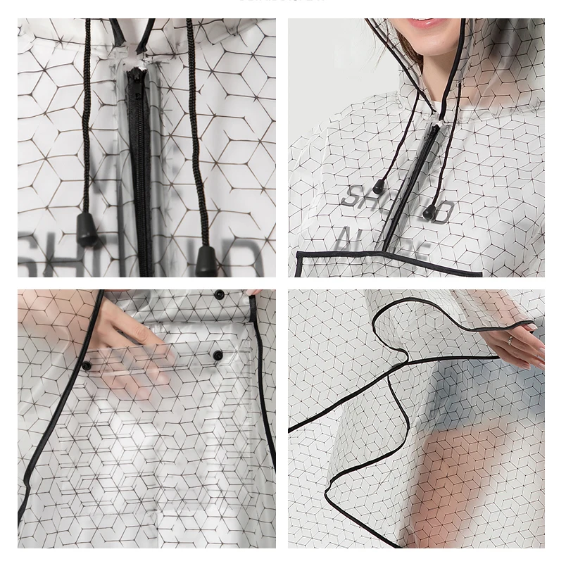 new fashion quality waterproof reusable plastic EVA women rain cape raincoat men hooded poncho for hiking riding