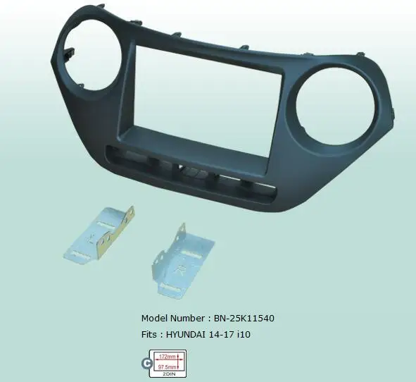 Car Fascias Audio Panel Frame Dash Kit For Hyundai i10 20142017 Retail/Set Free Shippingin