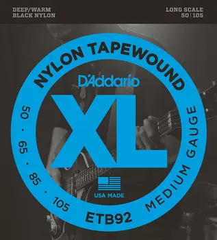 

D'Addario ETB92 Tapewound Bass Guitar Strings, Medium, 50-105, Long Scale