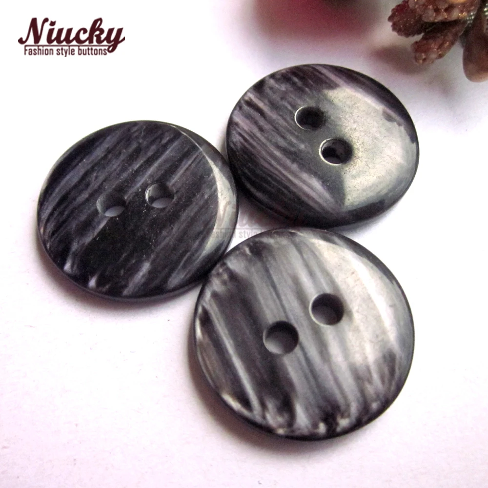 Niucky coat buttons 21.5mm 2 holes High grade Double bread Marbling