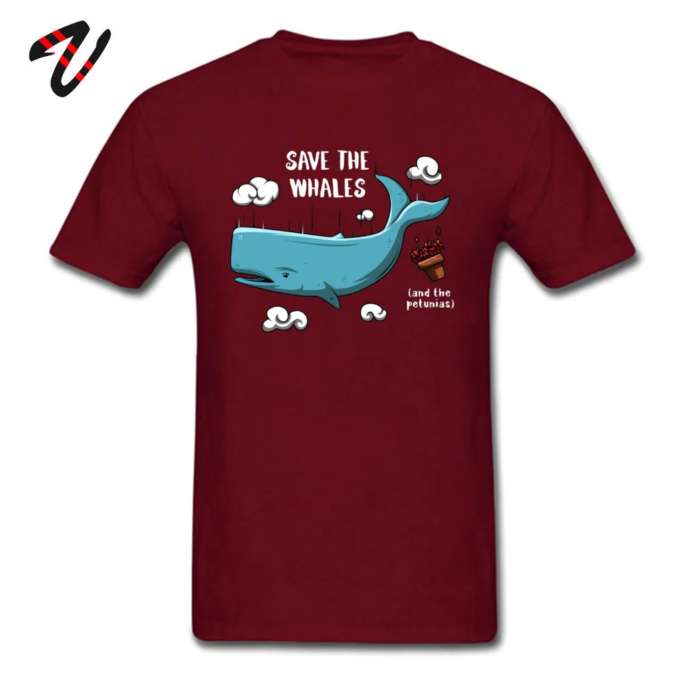 Save the whales Top T-shirts Short Sleeve cosie High Quality Mens NEW YEAR DAY Tops Shirts cosie Tee-Shirts O-Neck 100% Cotton Save the whales 14733 maroon