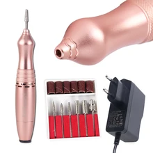 1 набор, профессиональная электрическая дрель для ногтей, Мини пилочка для ногтей, педикюрная машина, средство для снятия УФ гель-лака, Советы по уходу, инструменты для маникюра TRMT04