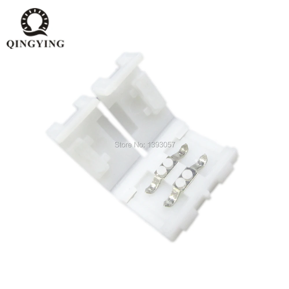 

50 pcs 8mm 2 pin Quick LED Strip Connectors Free Soldering for 3528 LED Strip Light Connecting