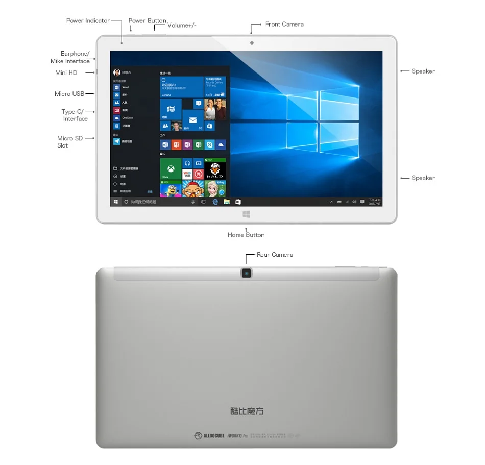 Alldocube KNote X Windows 10 2560 ГБ ips 128*1440 Intel Gemini Lake N4100 четырехъядерный 13,3 дюймов 2-в-1 планшетный компьютер