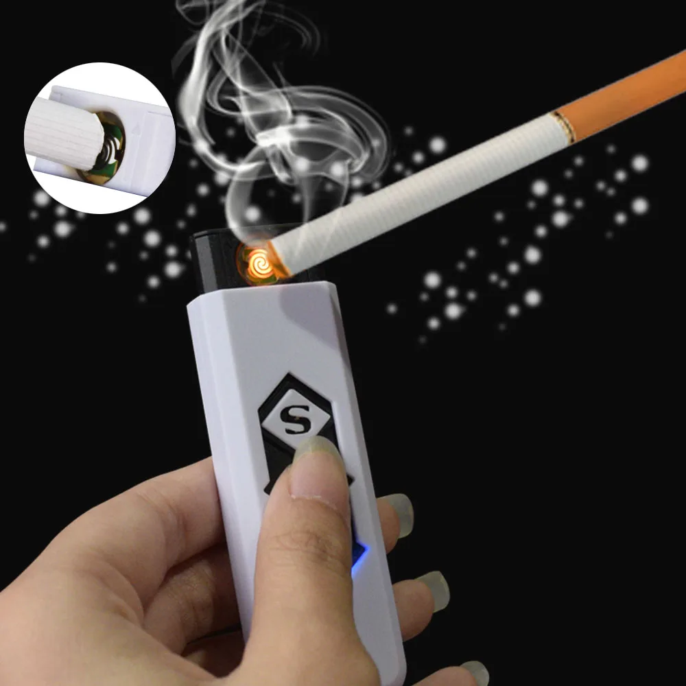 

Windproof USB Charging Lighter Electronic Cigarette Lighters Smoking Accessories