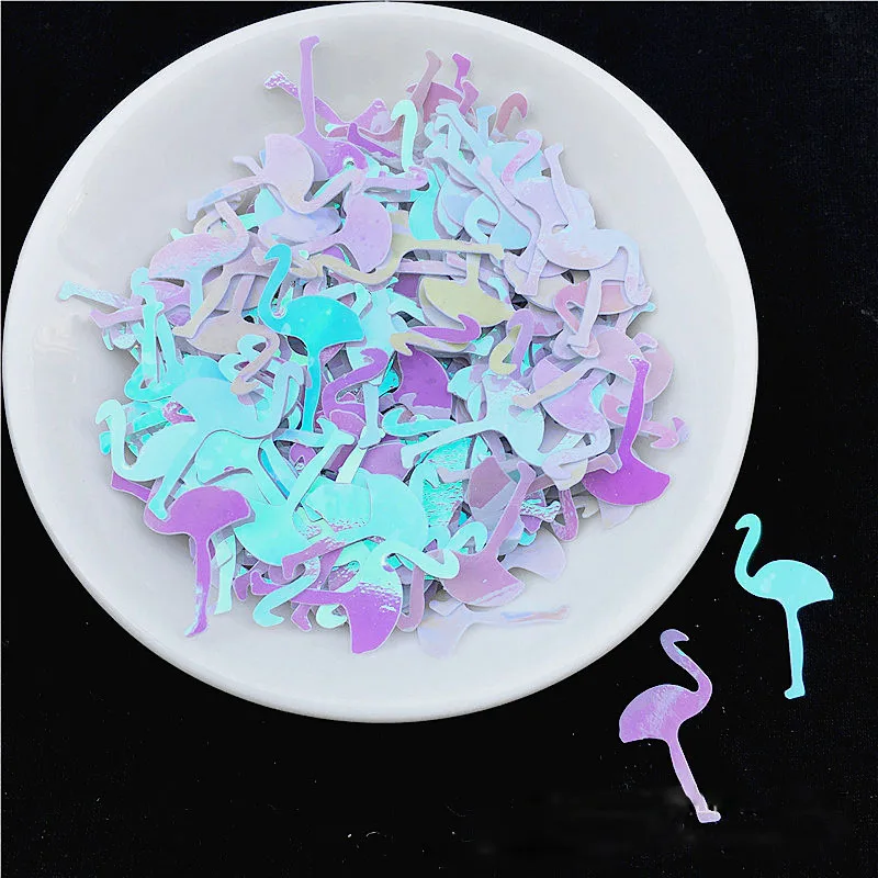 

15g Flamingo Sequins Handmade DIY Sequins Jewelry Accessories Slim Crystal Mud Drop Adhesive Filled Pearl Pieces