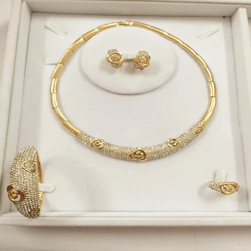

24 Set/1 Lot, Wholesale Women Jewelry Sets Statement Fashion Necklace Dubai Nigerian Fashion Party Wedding African Accessories